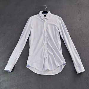 Hugo Boss Light Blue Striped Slim Fit Button-Down Dress/Casual Shirt Small